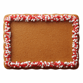 rectangular pan de jengibre Galleta marco con rojo y blanco asperja frontera aislado en transparente antecedentes png