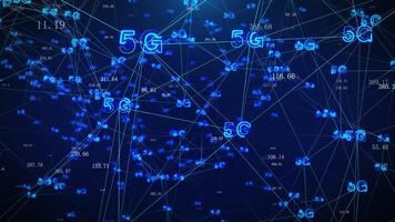 5g nätverkssignalnodanslutning teknikbakgrund video