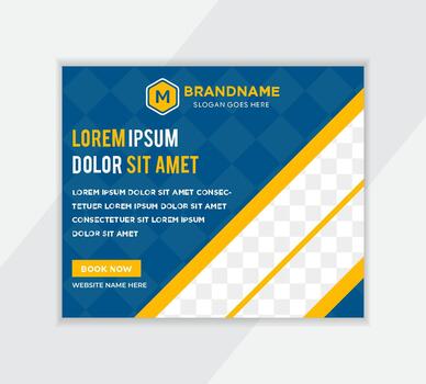Template of horizontal web banners with diagonal space for photo and diagonal yellow elements design. A set of standard size for business and advertising. transparency square pattern. vector