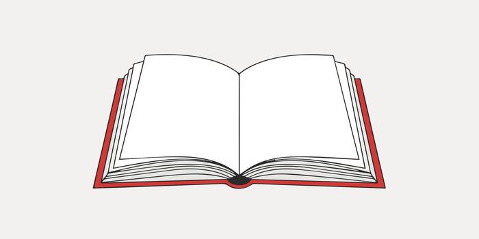 Simple Book Illustration with Clean Straight Lines vector