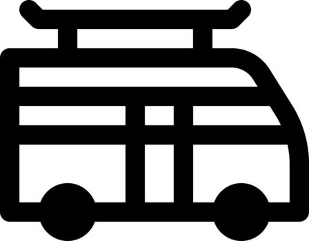 van solid line icon vector