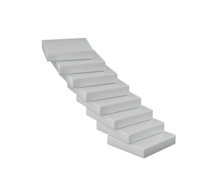 abstrakt 3d trappa av vit block, formning en dynamisk och geometrisk strukturera. 3d png