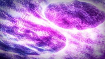 resumen púrpura y rosado partícula nubes mezcla dentro luminoso energía ondas, suave brillante textura con movimiento, profundidad y soñador cósmico atmósfera video