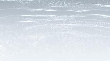 abstrakt rena vågor av prickar flytta mjukt tvärs över en vit bakgrund, skapande en känsla av luftighet och teknologisk raffinemang. idealisk för presentationer och vetenskaplig projekt. sömlös slinga. video