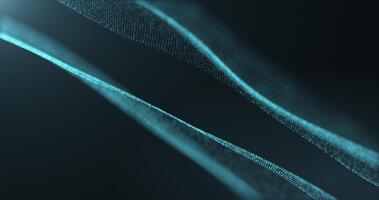 digital lysande Vinka av partiklar och prickar rör på sig på blå bakgrund, stor data visualisering, abstrakt trogen och digital bakgrund, 3d, 4k, sömlös slinga video