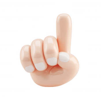 3d cartone animato mano con un indice dito puntamento su, significare direzione, Attenzione, un' sfondo trasparente opzione. singolo png