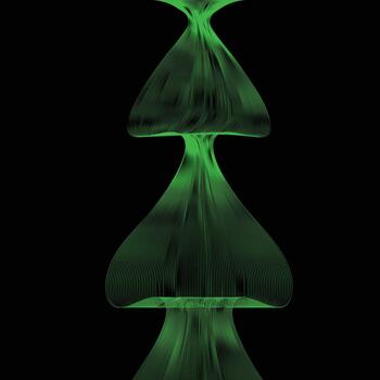 fractal modelo con verde y negro color esquema vector