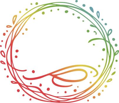 vistoso arremolinándose circular guirnalda con puntos y fluido lazo vector