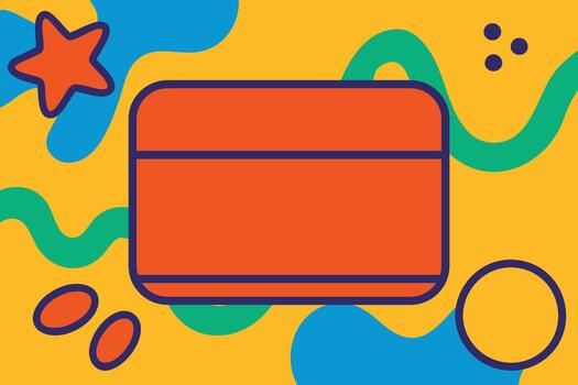 Bright abstract blob background with central rounded label and star accent vector