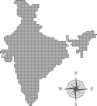 India map with dot shape pattern. vector
