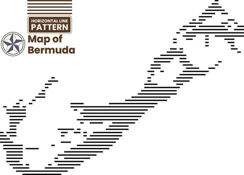 islas Bermudas mapa de horizontal línea modelo. islas Bermudas mapa con cuadrado modelo Arte forma en único estilo exhibiendo tierras, bienes, islas, línea costera geografía vector