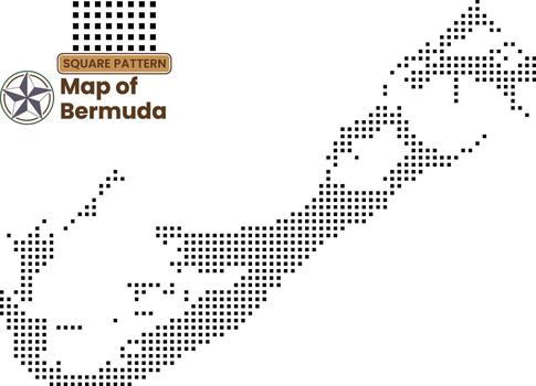 cuadrado punto modelo islas Bermudas mapa. vector