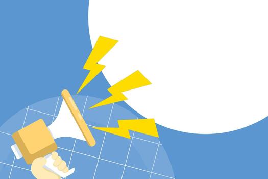 Orange megaphone with background and empty space for text. illustration for promotion, announcement, marketing message, and advertising content. vector