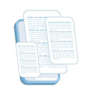 información sobrecargar concepto con teléfono inteligente lleno de mensajes ilustración para multitarea estrés, agotamiento, perdido plazos, y digital comunicación abrumar. vector