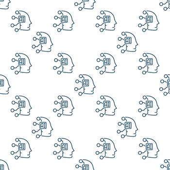 ai cara artificial inteligencia cara Delgado línea sin costura modelo vector