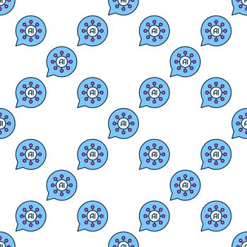 ai firmar en habla burbuja artificial inteligencia de colores sin costura modelo vector