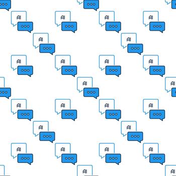 artificial inteligencia charla ai habla burbujas de colores sin costura modelo vector