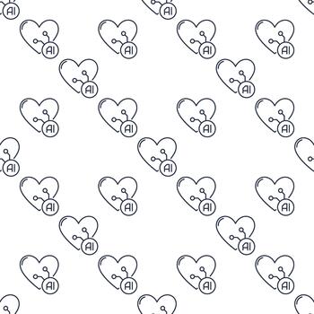 ai firmar con corazón artificial inteligencia Delgado línea sin costura modelo vector