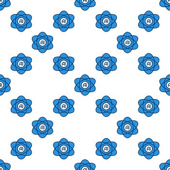 artificial inteligencia átomo molécula ai de colores sin costura modelo vector