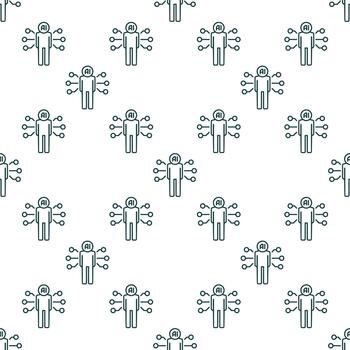 ai hombre artificial inteligencia bio tecnología sin costura modelo en contorno estilo vector