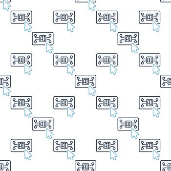 ratón hacer clic en ai botón artificial inteligencia lineal sin costura modelo vector