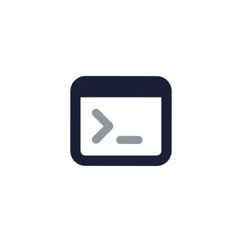 minimalista redondeado terminal mando rápido ui elemento solicitud icono vector