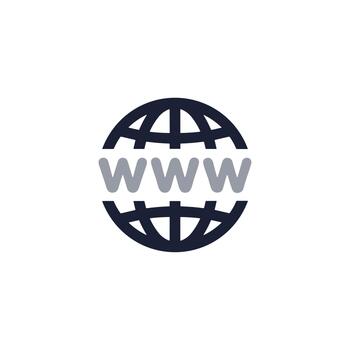 Minimalist Globe WWW Symbol Internet Connection Website Address Icon Graphic vector
