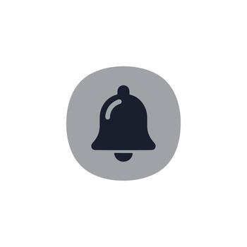 Flat Simple Bell Ringing Alert Notification Icon in Circle Shape vector