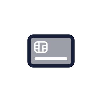 Simple Outline Credit Card Icon with Chip and Stripe for Payment Method vector
