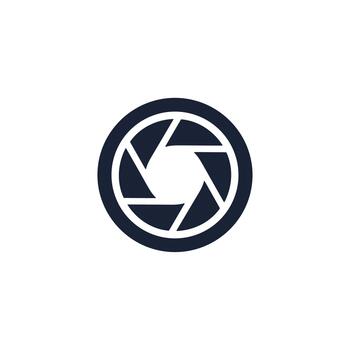 Simple Outline Aperture Diaphragm Shutter Circle Shape Icon Design Element vector