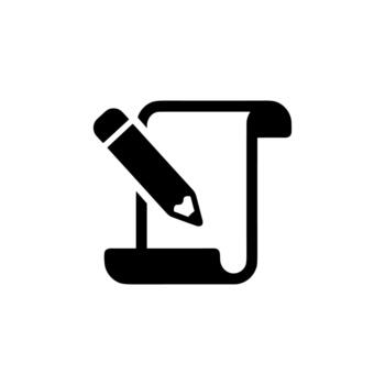 plano sencillo estilo papel Nota con lápiz escribir icono elemento vector