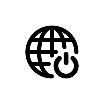 línea sencillo globo poder botón gráfico símbolo marca icono vector