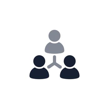 Simple Minimalist Teamwork Staff Hierarchy Connection People Icon Design vector