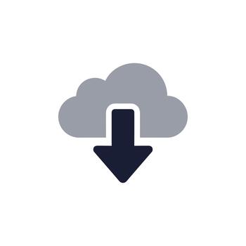 sencillo plano nube descargando símbolo flecha indicador gráfico elemento vector