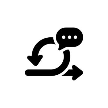 minimalista redondeado comunicación realimentación lazo firmar icono gráfico elemento vector