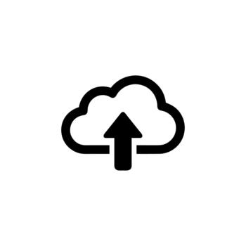 contorno sencillo nube subir con flecha aislado firmar icono gráfico vector