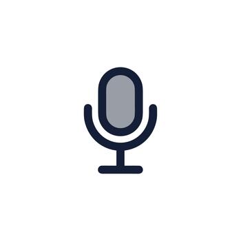 Flat Minimalist Microphone Audio Recording Device Interface Element Icon vector