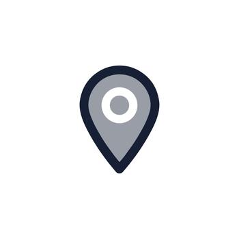 minimalista línea estilo ubicación alfiler puntero moderno navegación firmar icono vector