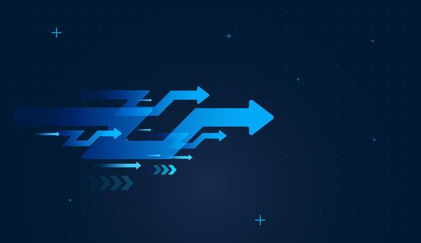 el en capas flechas sugerir algorítmico comercio, dónde código empuja mercados mayor tendencia. y similar a un píxel acentos alrededor el flechas evocar cadena de bloques, fintech vector