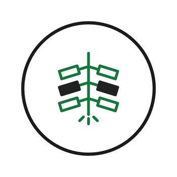 A stylized representation of a firework or explosive device centered inside circular border vector