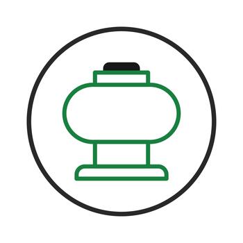 Abstract geometric shape in minimalist style creating a visual composition with circles and lines vector