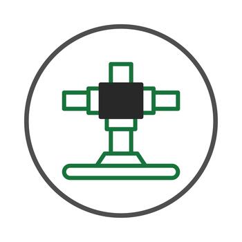 resumen representación de un simétrico máquina elemento encerrado dentro un circular marco diseño vector