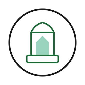 conceptual representación de arquitectónico diseño dentro circular marco encarnando simetría y vector