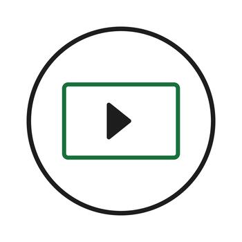 elegante jugar botón diseño significando transmisión medios de comunicación acceso y digital contenido compromiso en un vector