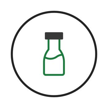 minimalista botella diseño encapsulado dentro un circulo transporte sencillez en bebida o vector