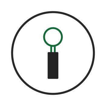 Minimalist graphic featuring a stylized handle supporting circular form offering simplicity and vector