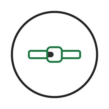 minimalista gráfico representación de un verde hebilla cinturón dentro un circular marco con negrita vector