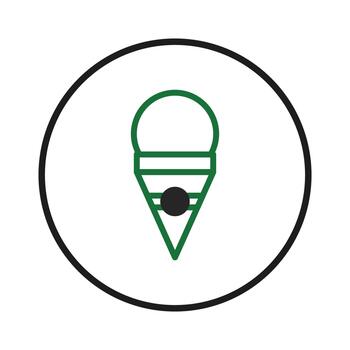 minimalista icono representación de hielo crema dentro un circulo crea un visualmente atractivo diseño ideal vector