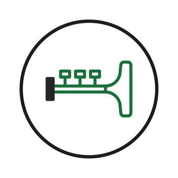 minimalista representación de un trompeta musical instrumento dentro un circular marco de referencia ofrecimiento un vector