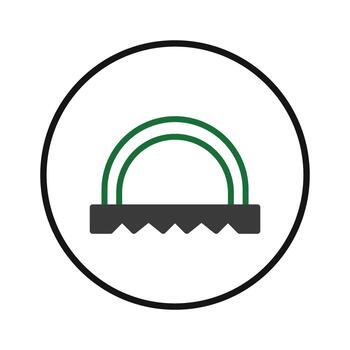 moderno minimalista icono presentando arco estructuras y geométrico formas dentro un redondeado enmarcado y vector